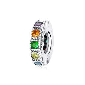 (image pour) Pandora Style Charm en pierre arc-en-ciel - BSC473