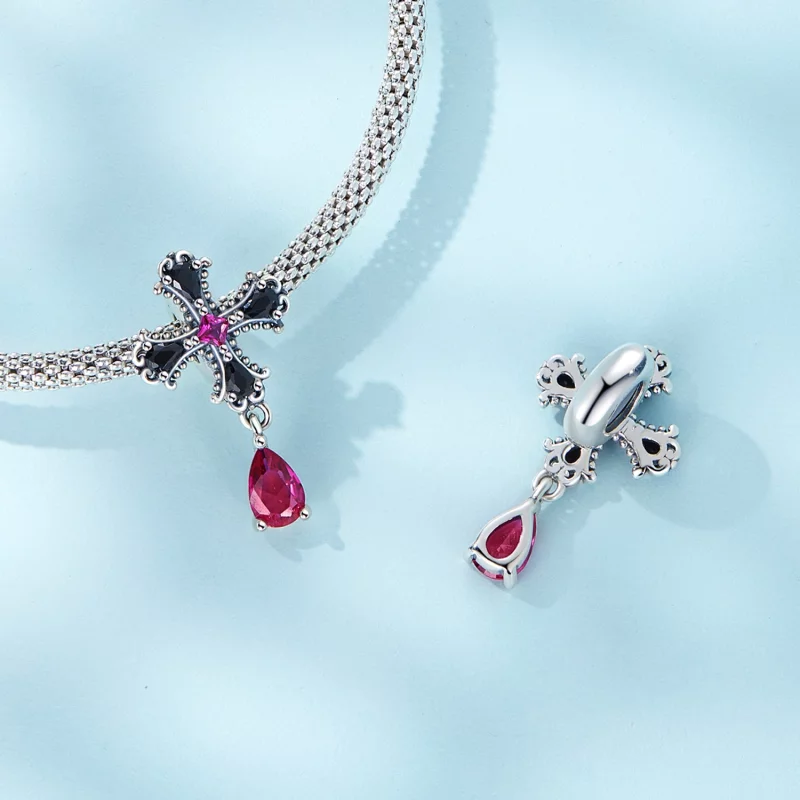 (image pour) Pandora Style Gothic Spacer Charm Croix - SCC2381 - Afficher 4
