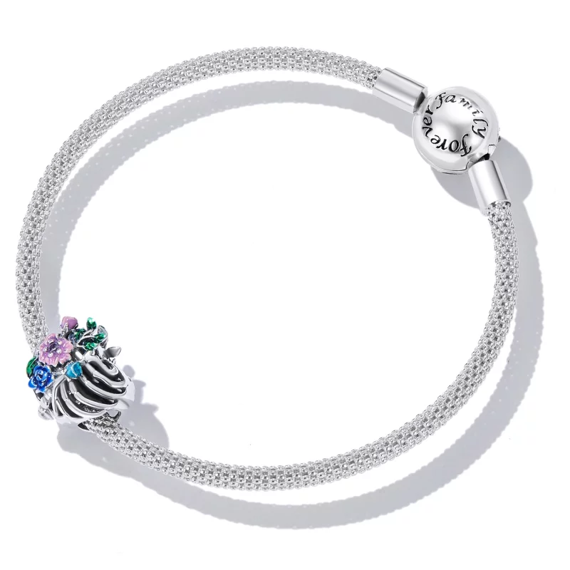 (image pour) Pandora Style Love Rib Flower Charm - SCC2239 - Afficher 5