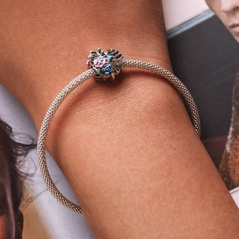(image pour) Pandora Style Love Rib Flower Charm - SCC2239 - Afficher 6