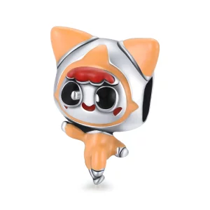 (image pour) Pendentif Charme Poupée Chat de l'Espace Style Pandora - SCC1941