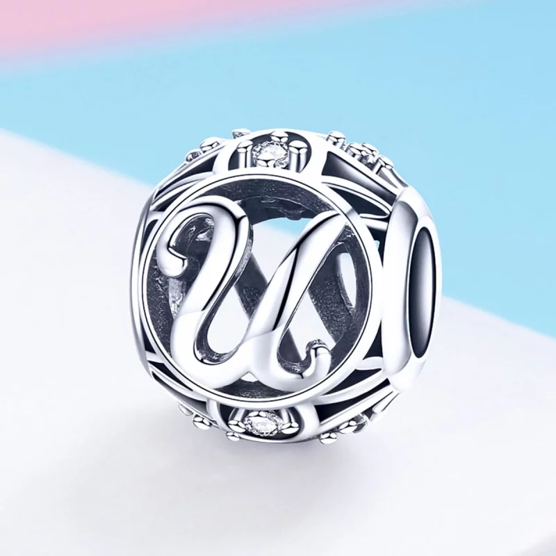 (image pour) Pendentif de style Pandora avec lettre U - SCC738-U - Afficher 2