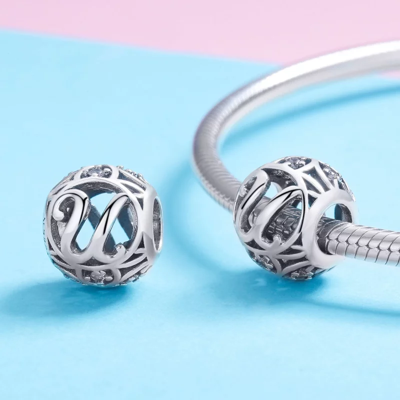 (image pour) Pendentif de style Pandora avec lettre U - SCC738-U - Afficher 3