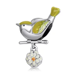 Pendentif de style Pandora avec oiseaux et fleurs - Charme Début de Printemps - SCC2191 (image pour) Pendentif de style Pandora avec oiseaux et fleurs - Charme Début de Printemps - SCC2191
