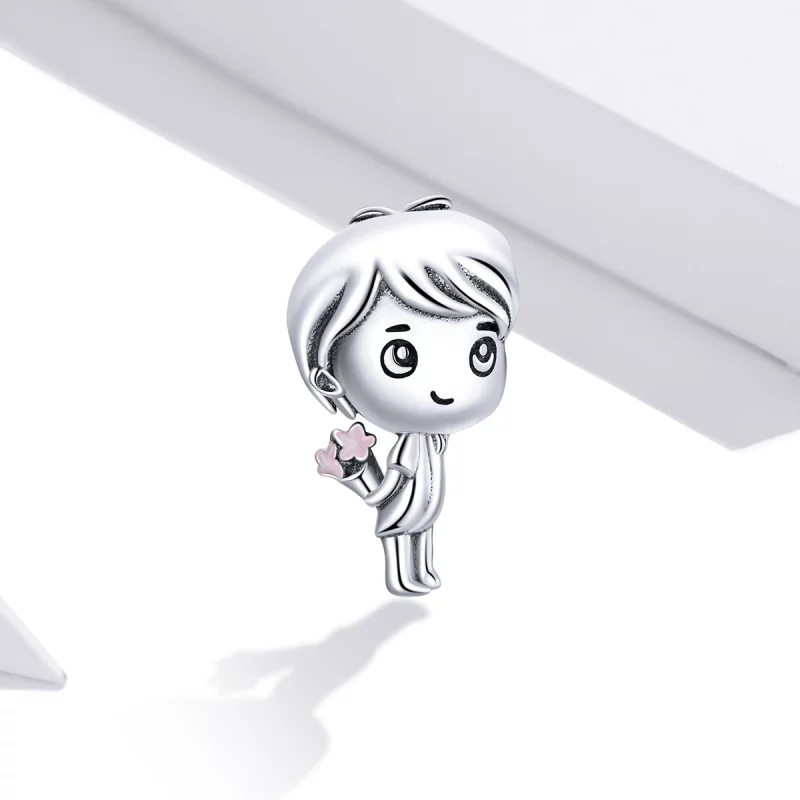 (image pour) Pendentif de style Pandora en forme de cœur avec battement de cœur pour garçon - - Afficher 2