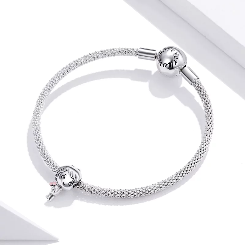 (image pour) Pendentif de style Pandora en forme de cœur avec battement de cœur pour garçon - - Afficher 3
