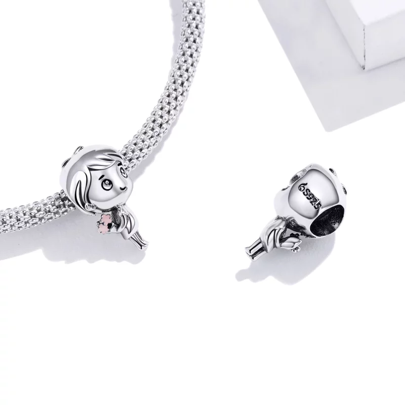 (image pour) Pendentif de style Pandora en forme de cœur avec battement de cœur pour garçon - - Afficher 4