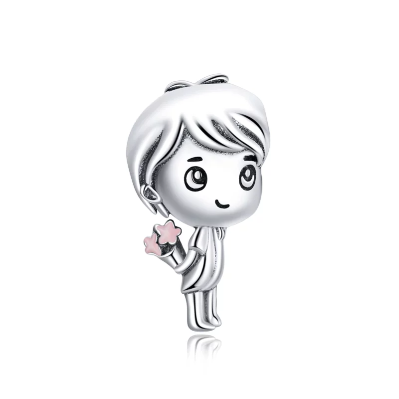 (image pour) Pendentif de style Pandora en forme de cœur avec battement de cœur pour garçon - BSC400