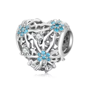 (image pour) Pendentif en forme de cœur flocon de neige de style Pandora - BSC530