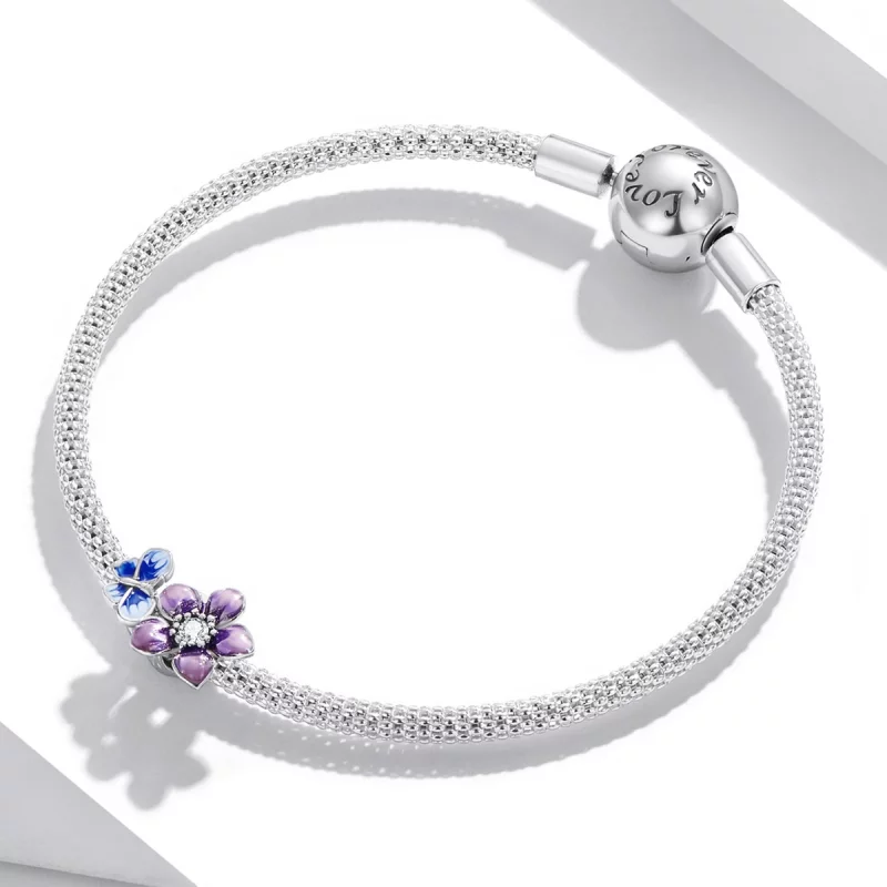 (image pour) Pendentif en forme de papillon et de fleur de style Pandora - SCC2094 - Afficher 3