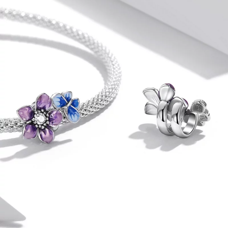 (image pour) Pendentif en forme de papillon et de fleur de style Pandora - SCC2094 - Afficher 4