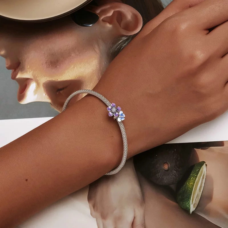 (image pour) Pendentif en forme de papillon et de fleur de style Pandora - SCC2094 - Afficher 6