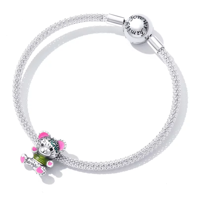 (image pour) Pendentif ours en peluche néon de style Pandora - SCC2231 - Afficher 5