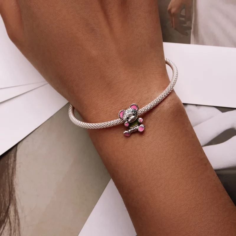 (image pour) Pendentif ours en peluche néon de style Pandora - SCC2231 - Afficher 6