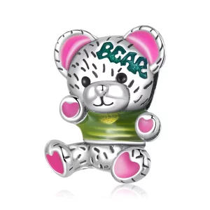 (image pour) Pendentif ours en peluche néon de style Pandora - SCC2231
