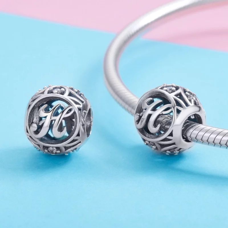 (image pour) Pendentif Pandora Style Lettre H - SCC738-H - Afficher 3