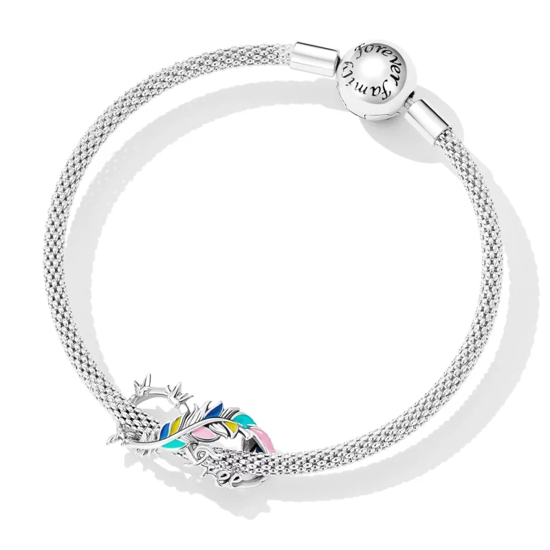 (image pour) Pendentif plume en style Pandora avec symbole infini - SCC2322 - Afficher 5