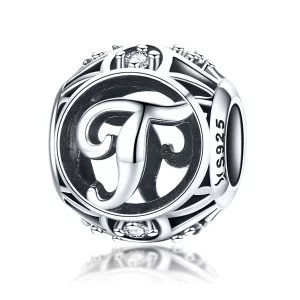 (image pour) Pendentif style Pandora avec lettre "T" - SCC738-T