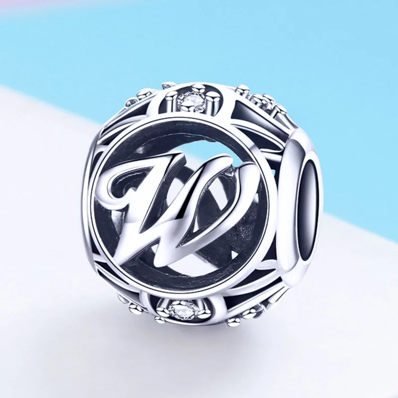 (image pour) Pendentif style Pandora avec lettre W - SCC738-W - Afficher 2
