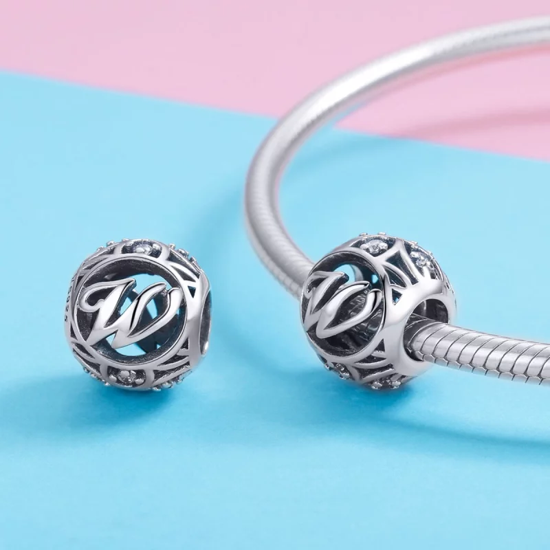 (image pour) Pendentif style Pandora avec lettre W - SCC738-W - Afficher 3