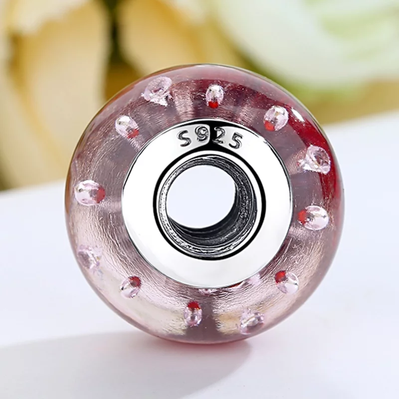 (image pour) Style Pandora Charm en verre de Murano rouge - SCZ027 - Afficher 3