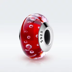 (image pour) Style Pandora Charm en verre de Murano rouge - SCZ027