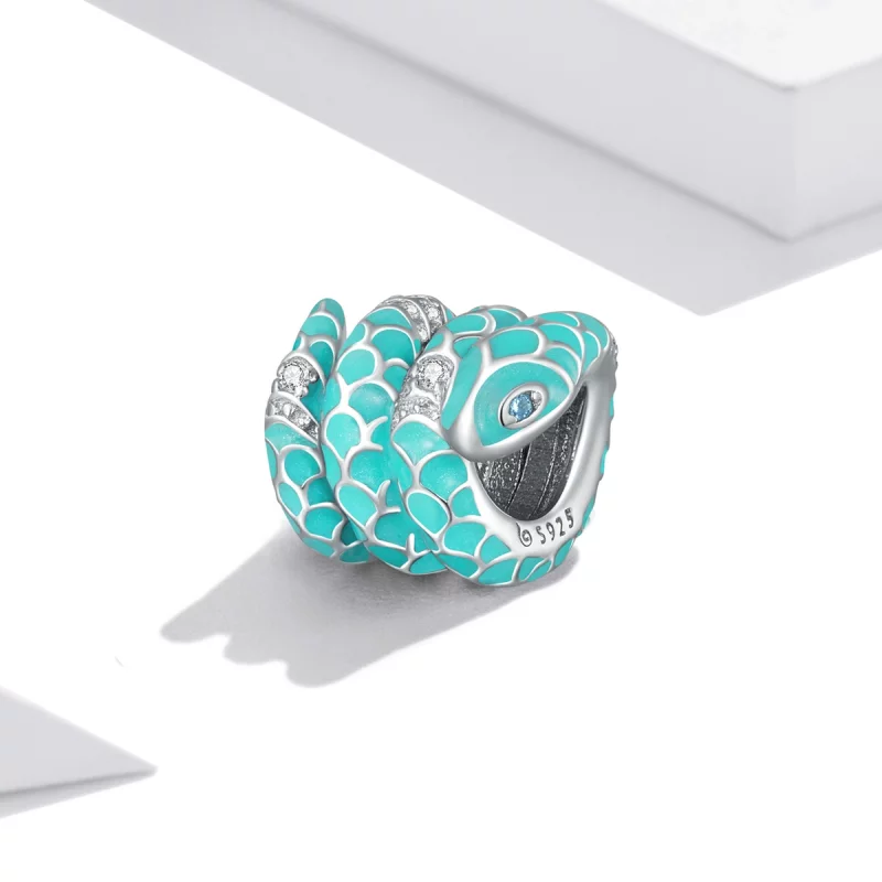 (image pour) Style Pandora Charm Serpent Bleu - BSC576 - Afficher 2