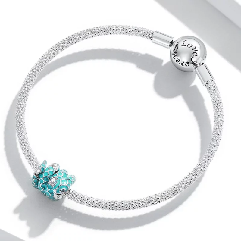 (image pour) Style Pandora Charm Serpent Bleu - BSC576 - Afficher 3