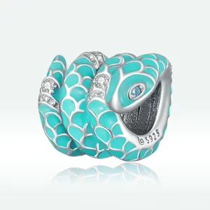 Style Pandora Charm Serpent Bleu - BSC576 (image pour) Style Pandora Charm Serpent Bleu - BSC576