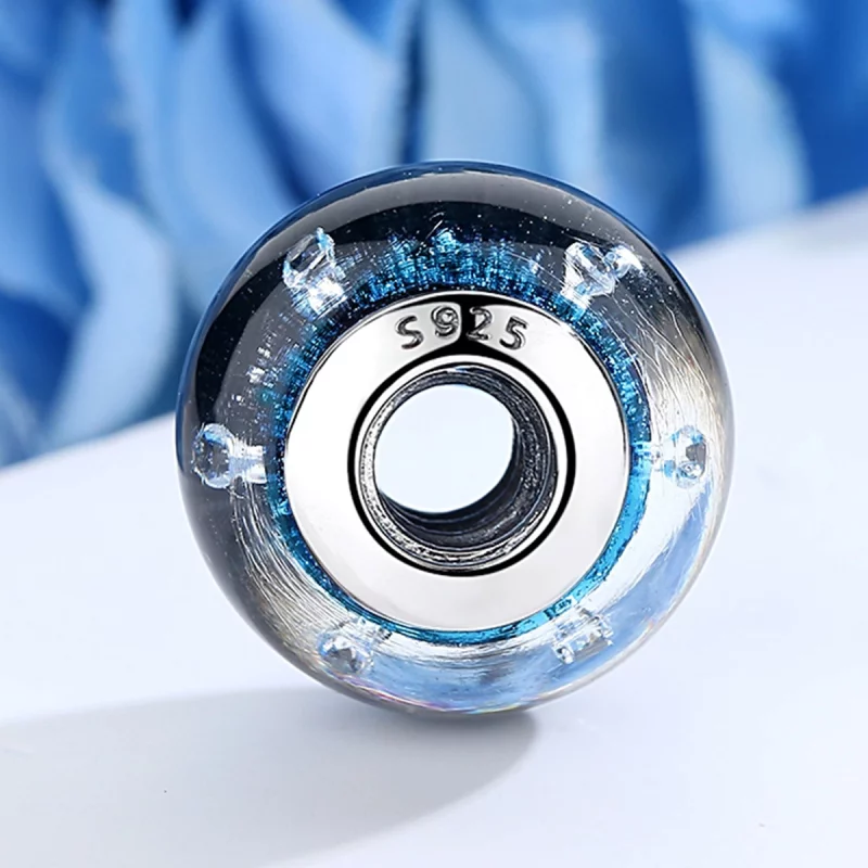 (image pour) Style Pandora Minuit Bouillonnant avec Breloque en Verre de Murano Filetée - SCZ - Afficher 3