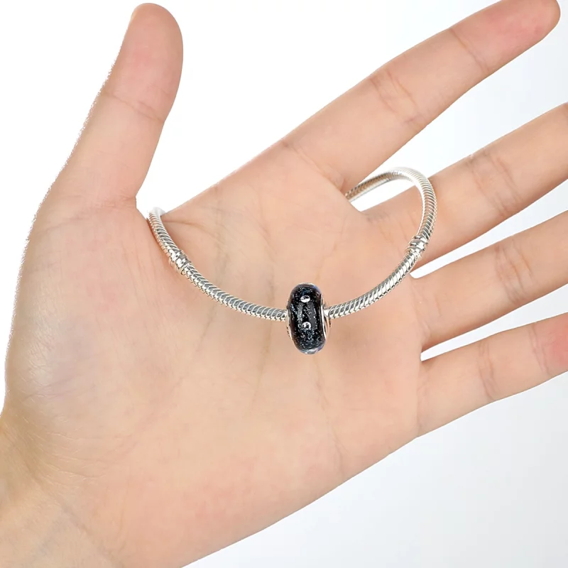 (image pour) Style Pandora Minuit Bouillonnant avec Breloque en Verre de Murano Filetée - SCZ - Afficher 5