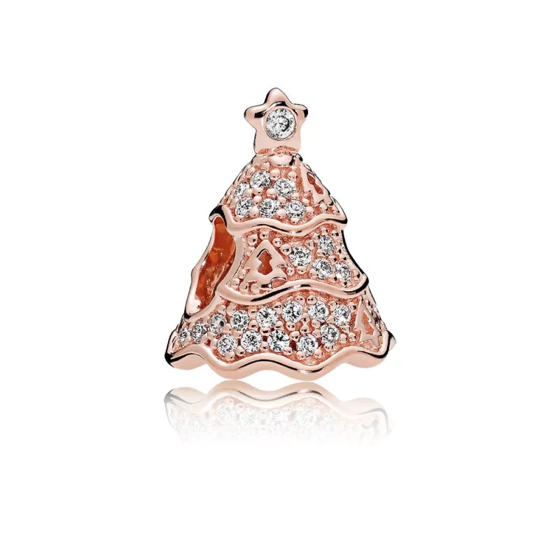 (image pour) Charm Arbre de Noël scintillant en PANDORA Rose™ - 781765CZ