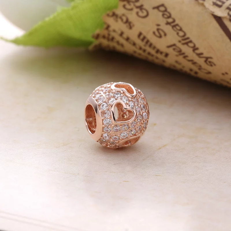 (image pour) Charm Cascade de Cœurs PANDORA Rose - 781426CZ - Afficher 2