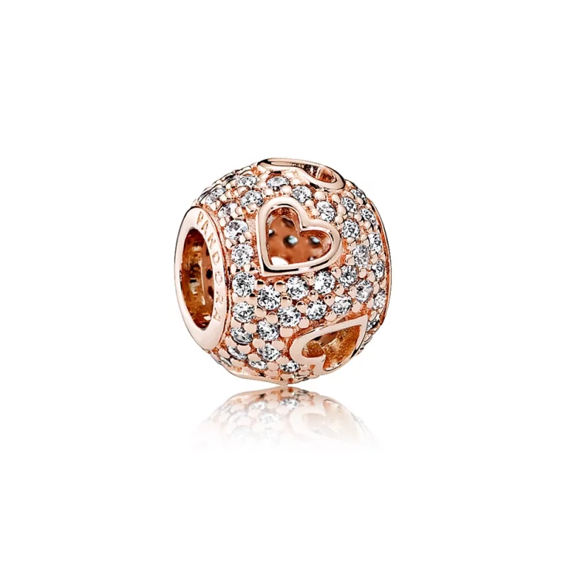 (image pour) Charm Cascade de Cœurs PANDORA Rose - 781426CZ