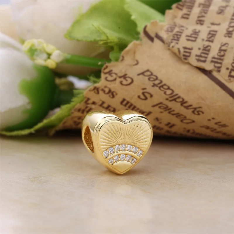 (image pour) Charm Coeur de soleil en PANDORA Shine™ - PX00330-1 - Afficher 2