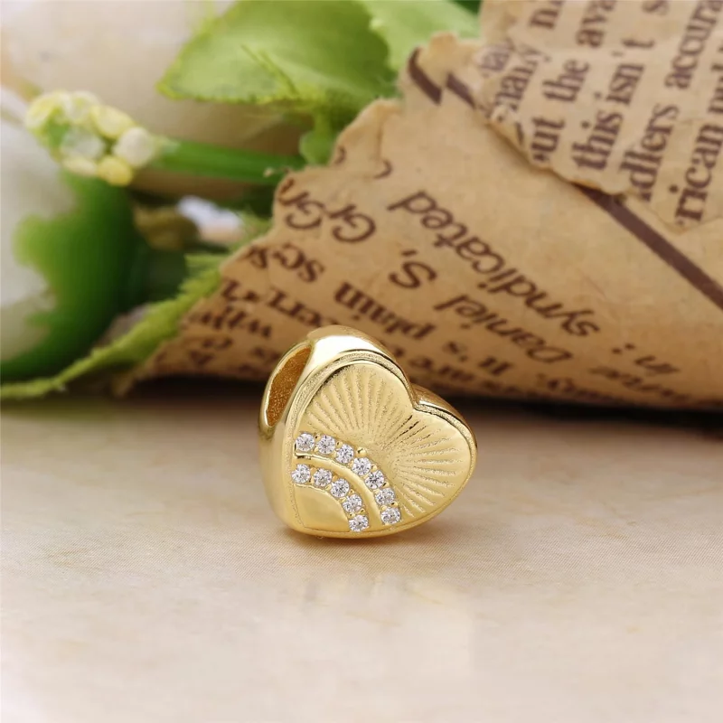 (image pour) Charm Coeur de soleil en PANDORA Shine™ - PX00330-1 - Afficher 3
