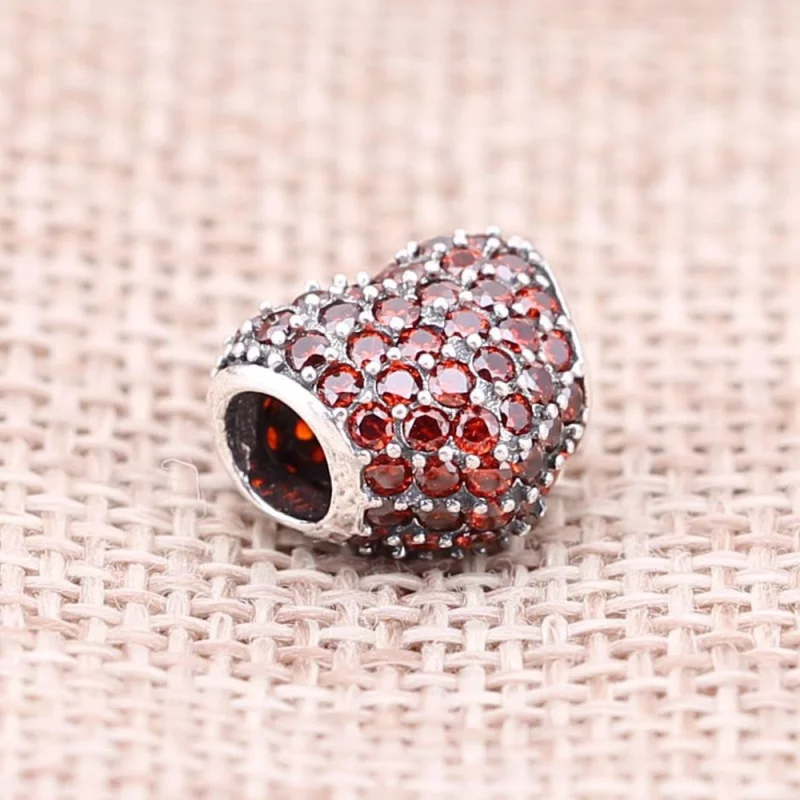 (image pour) Charm Coeur Pavé Rouge Pandora - 791052CZR - Afficher 2
