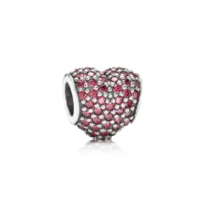 (image pour) Charm Coeur Pavé Rouge Pandora - 791052CZR 
