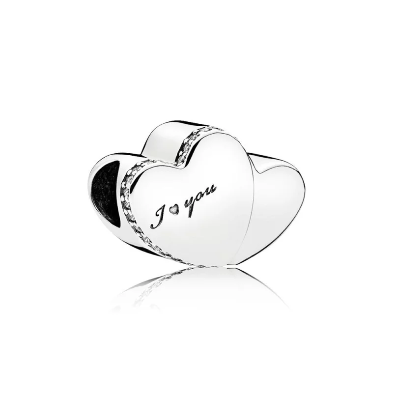 (image pour) Charm Deux coeurs en Argent PANDORA France - 796560CZ - Afficher 2