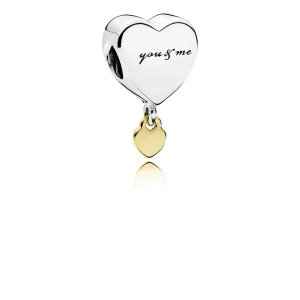 (image pour) Charm Deux Cœurs bicolore PANDORA France - 796558