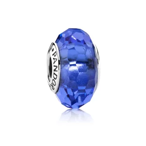 (image pour) Charm en Verre de Murano Facetté Bleu - 791067