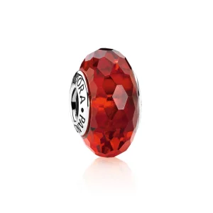 (image pour) Charm en Verre de Murano Facetté Rouge - 791066