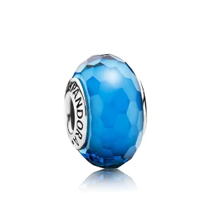(image pour) Charm en verre de Murano Facetté Turquoise - 791607