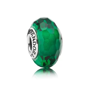(image pour) Charm en Verre de Murano facetté vert - 791619