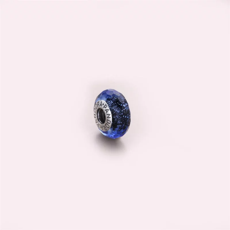 (image pour) Charm Murano Facetté Bleu Iridescent - 791646 - Afficher 3