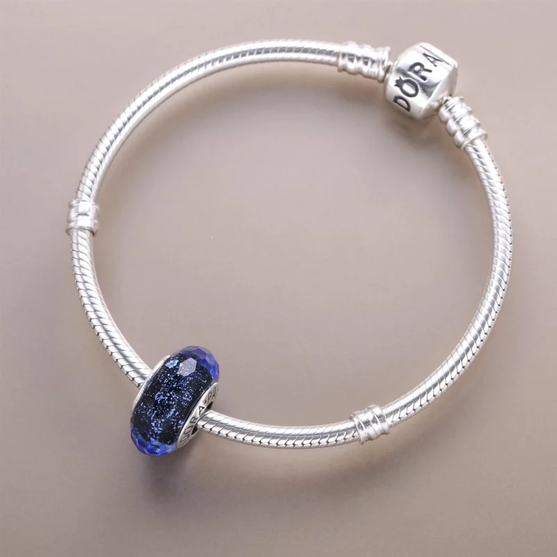 (image pour) Charm Murano Facetté Bleu Iridescent - 791646 - Afficher 4