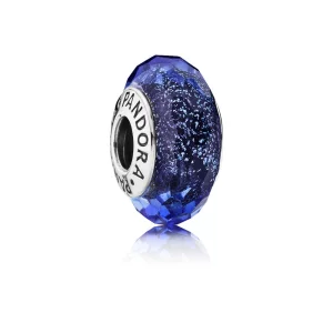 (image pour) Charm Murano Facetté Bleu Iridescent - 791646