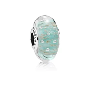 (image pour) Charm Murano Pailleté Menthe Glaciale - 791669