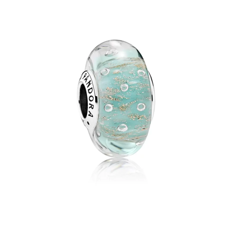(image pour) Charm Murano Pailleté Menthe Glaciale - 791669