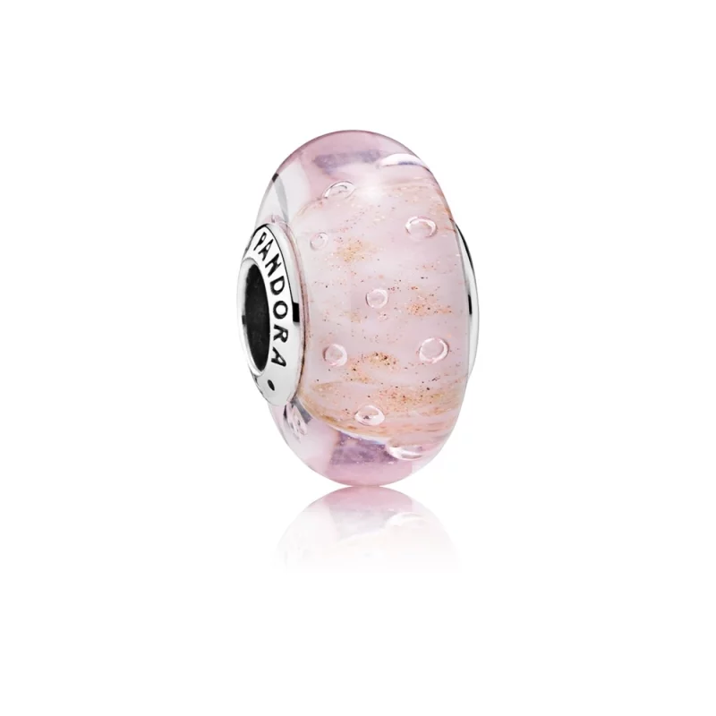(image pour) Charm Murano Pailleté Rose - 791670